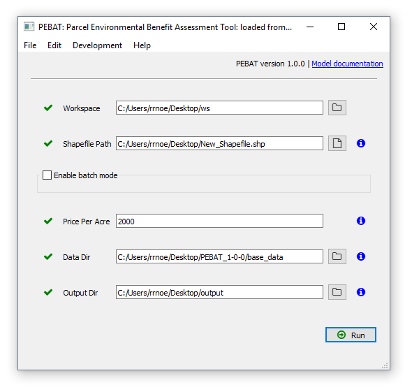 Screenshot of the PEBAT desktop application