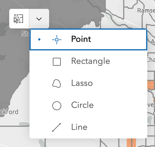 Selection type options in control dropdown